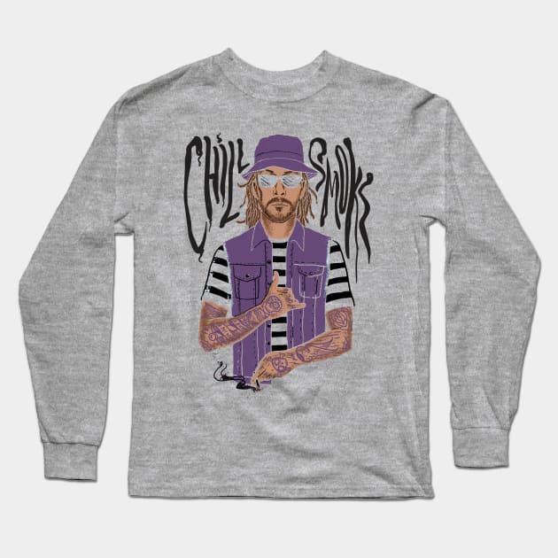 hipster guy Long Sleeve T-Shirt by Skidipap